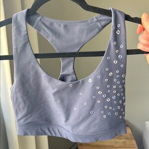 Embellished Gray Sports Bra